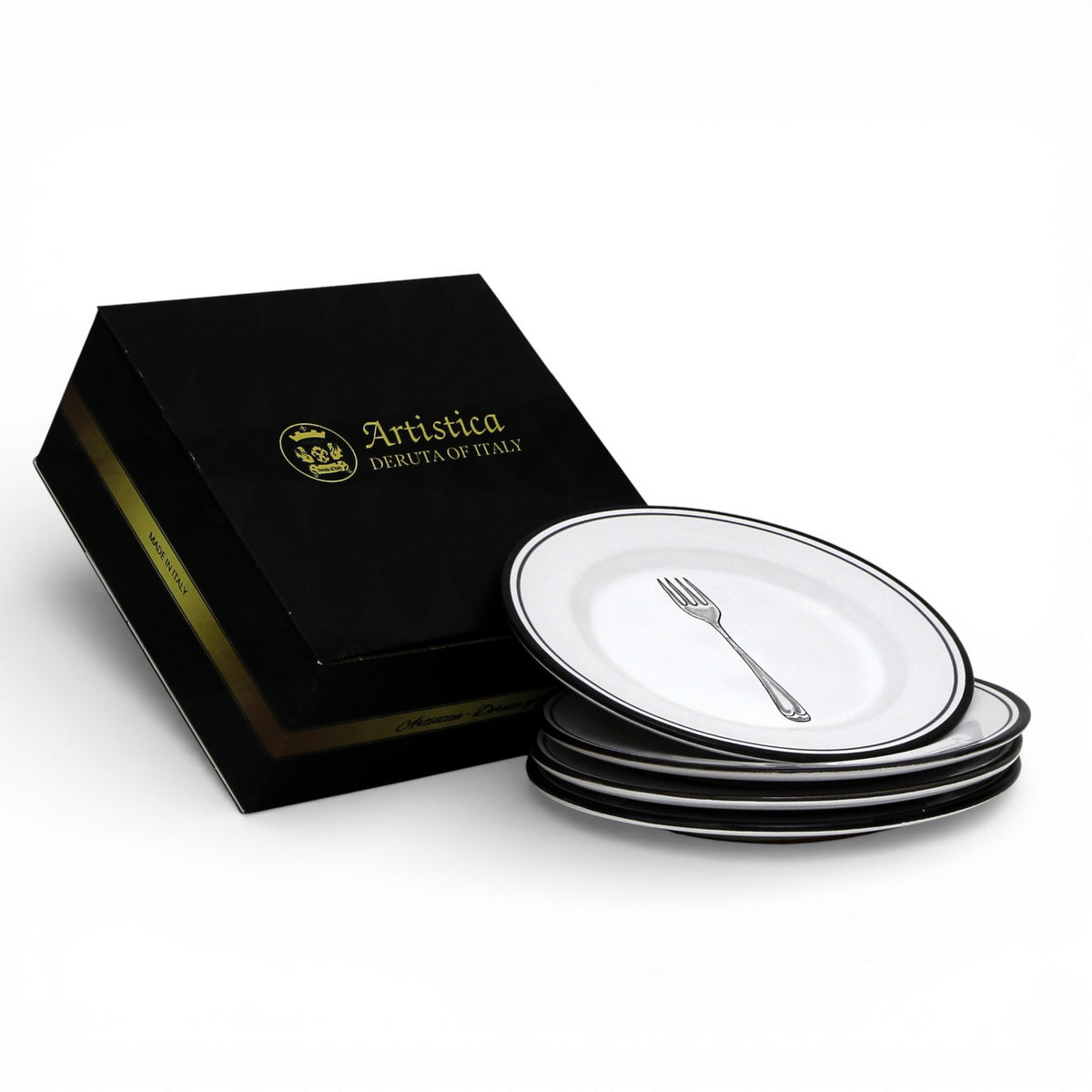 GIFT BOX: POSATA NERO Salad Plate (Set of 4 Pcs)