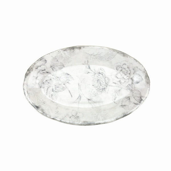 ARTE ITALICA: Giulietta Small Oval Dish Gray/White