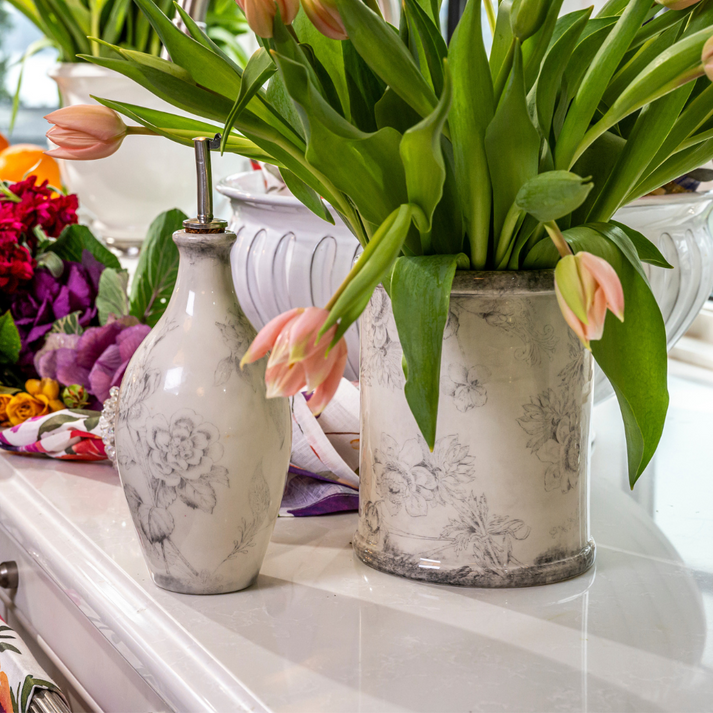 ARTE ITALICA: Giulietta Utensil Holder Gray/White