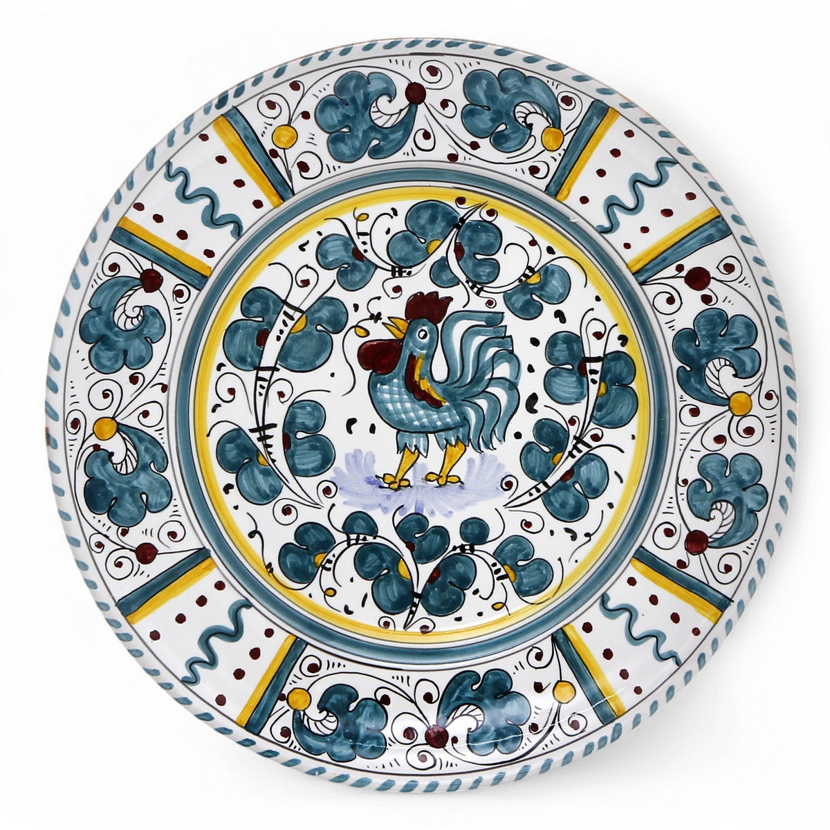 ORVIETO GREEN ROOSTER: Dinner plate