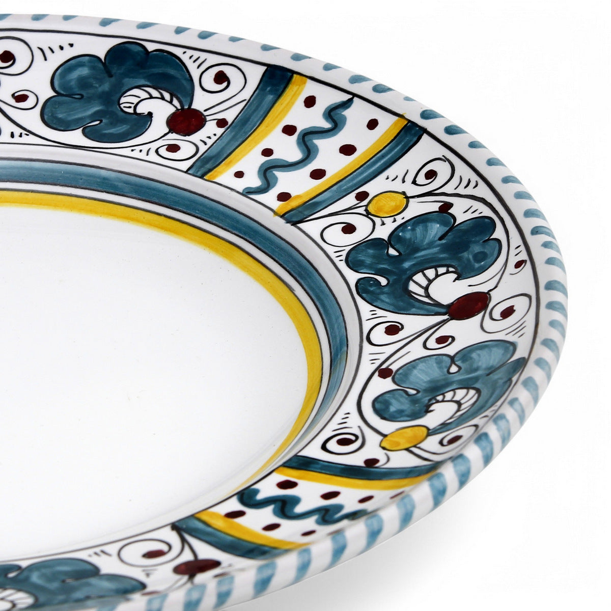 ORVIETO GREEN ROOSTER: Dinner plate White Center