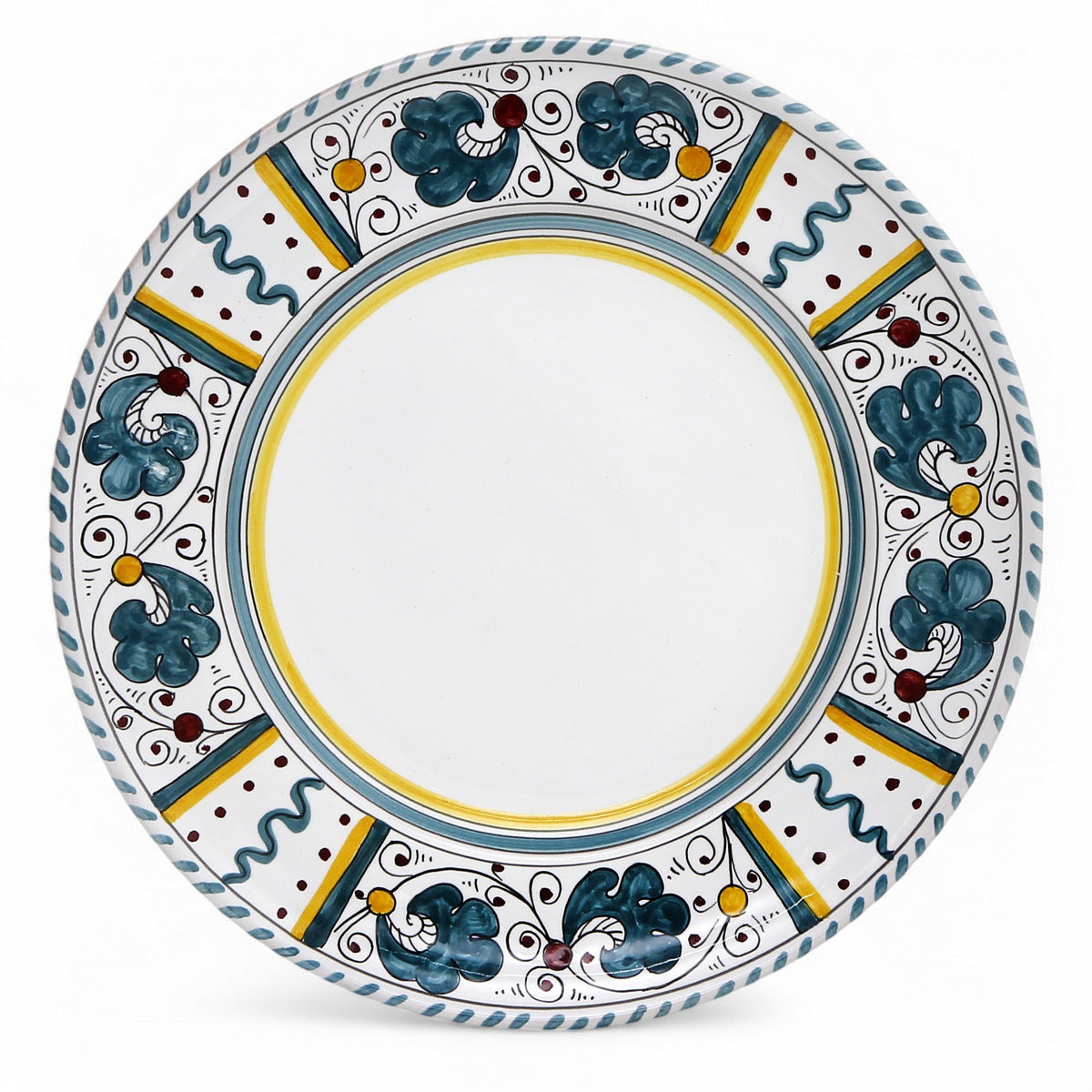 ORVIETO GREEN ROOSTER: Dinner plate White Center