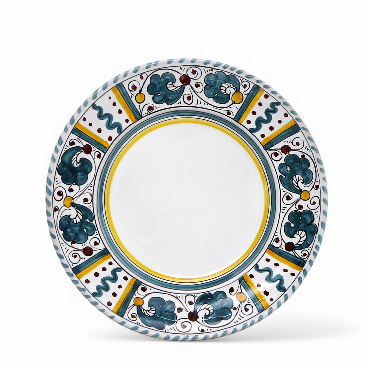ORVIETO GREEN ROOSTER: Salad Plate White Center