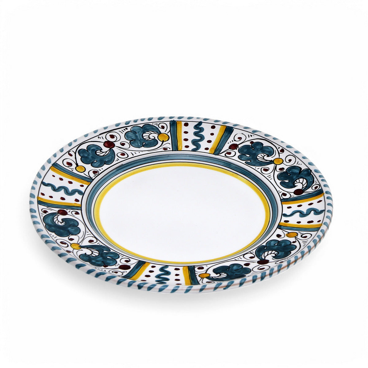 ORVIETO GREEN ROOSTER: Salad Plate White Center