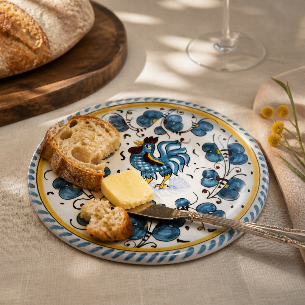 ORVIETO GREEN ROOSTER: Canape/Bread & Butter Small Plate