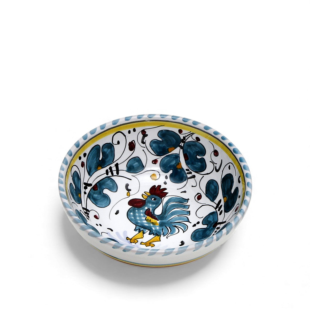 ORVIETO GREEN ROOSTER: Medium Cereal Coupe Bowl (14 cm = 5.5" Diam)
