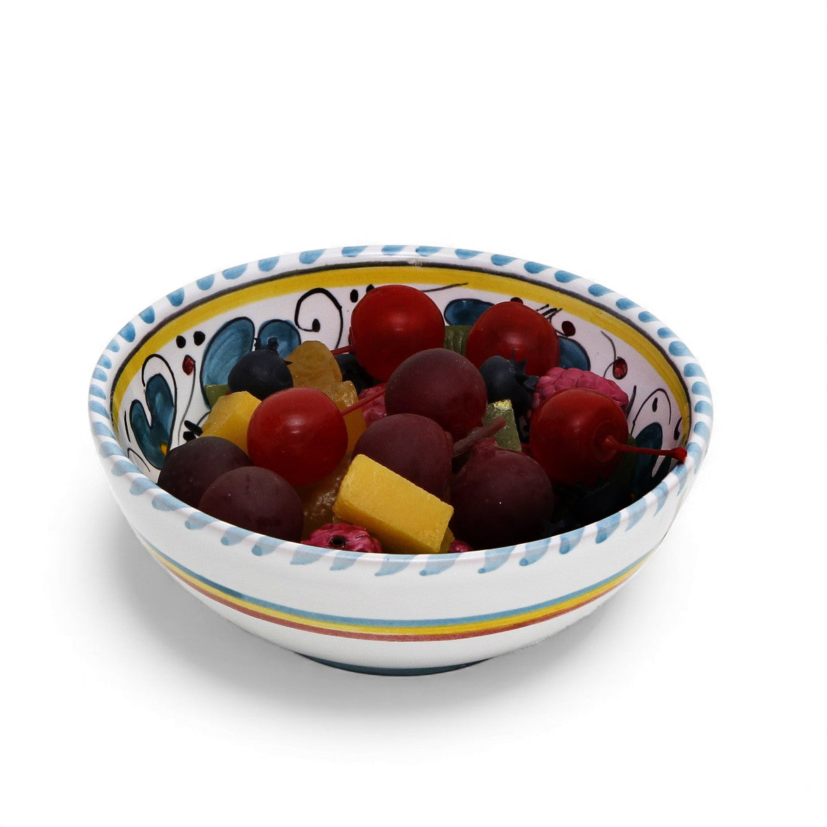 ORVIETO GREEN ROOSTER: Medium Cereal Coupe Bowl (14 cm = 5.5" Diam)