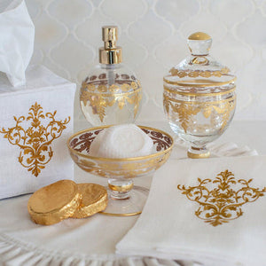 ARTE ITALICA: Vetro Gold Baroque Canister with Lid