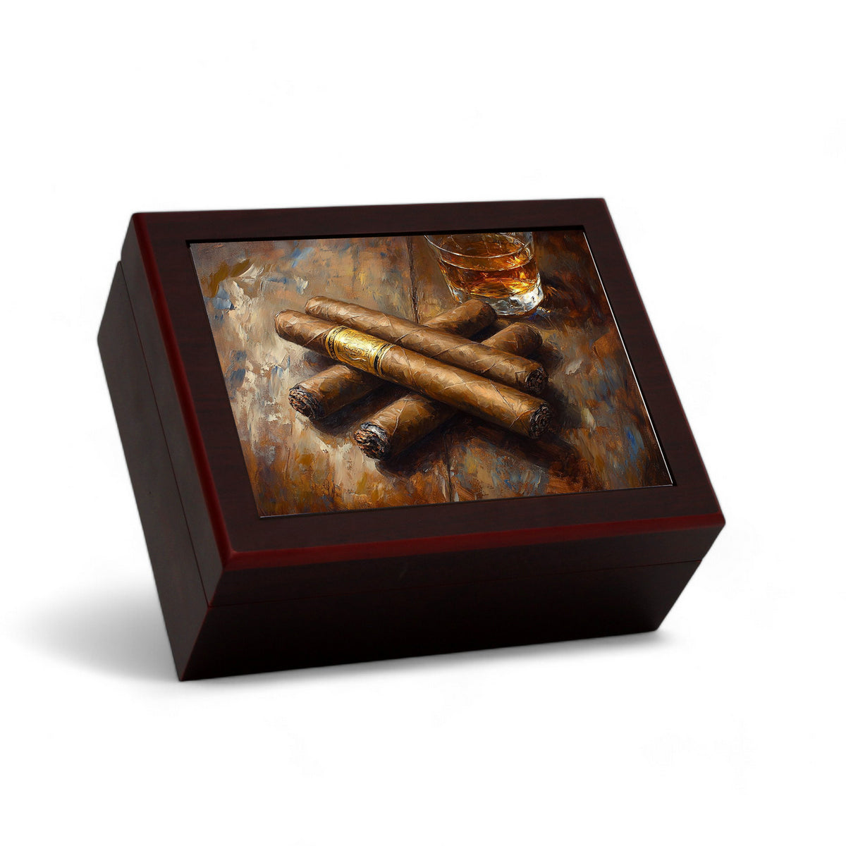 SUBLIMART: CIGAR HUMIDOR BOX Luxury Mahogany Satin Finish fully lined in Cedar Wood - The Perfect Pair 3