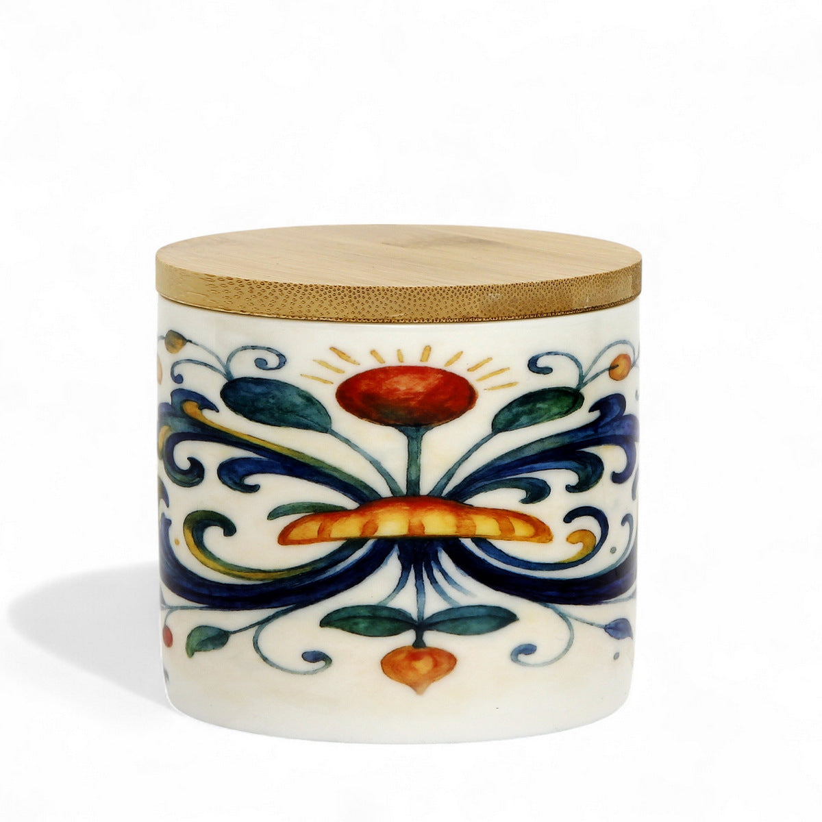 RICCO ITALIA DERUTA: Porcelain storage short jar with sealing bamboo lid Ricco Italia Deruta - Mario Bruno Design