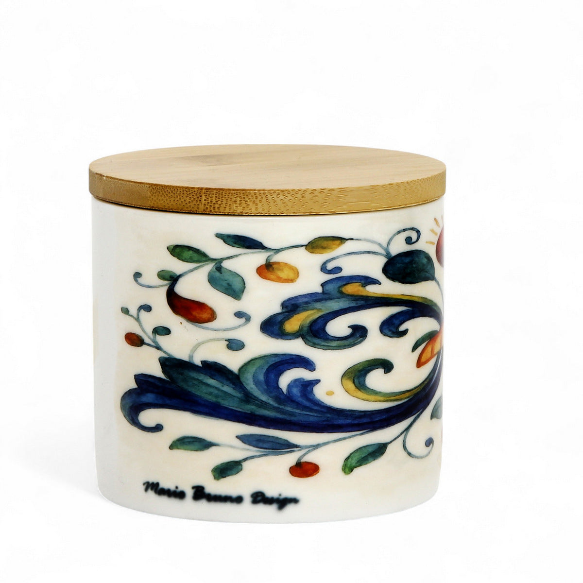 RICCO ITALIA DERUTA: Porcelain storage short jar with sealing bamboo lid Ricco Italia Deruta - Mario Bruno Design