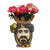 CALTAGIRONE: Moorish Sicilian Head Vase - Man with LEMONS Multicolor Blue Orange (Large)