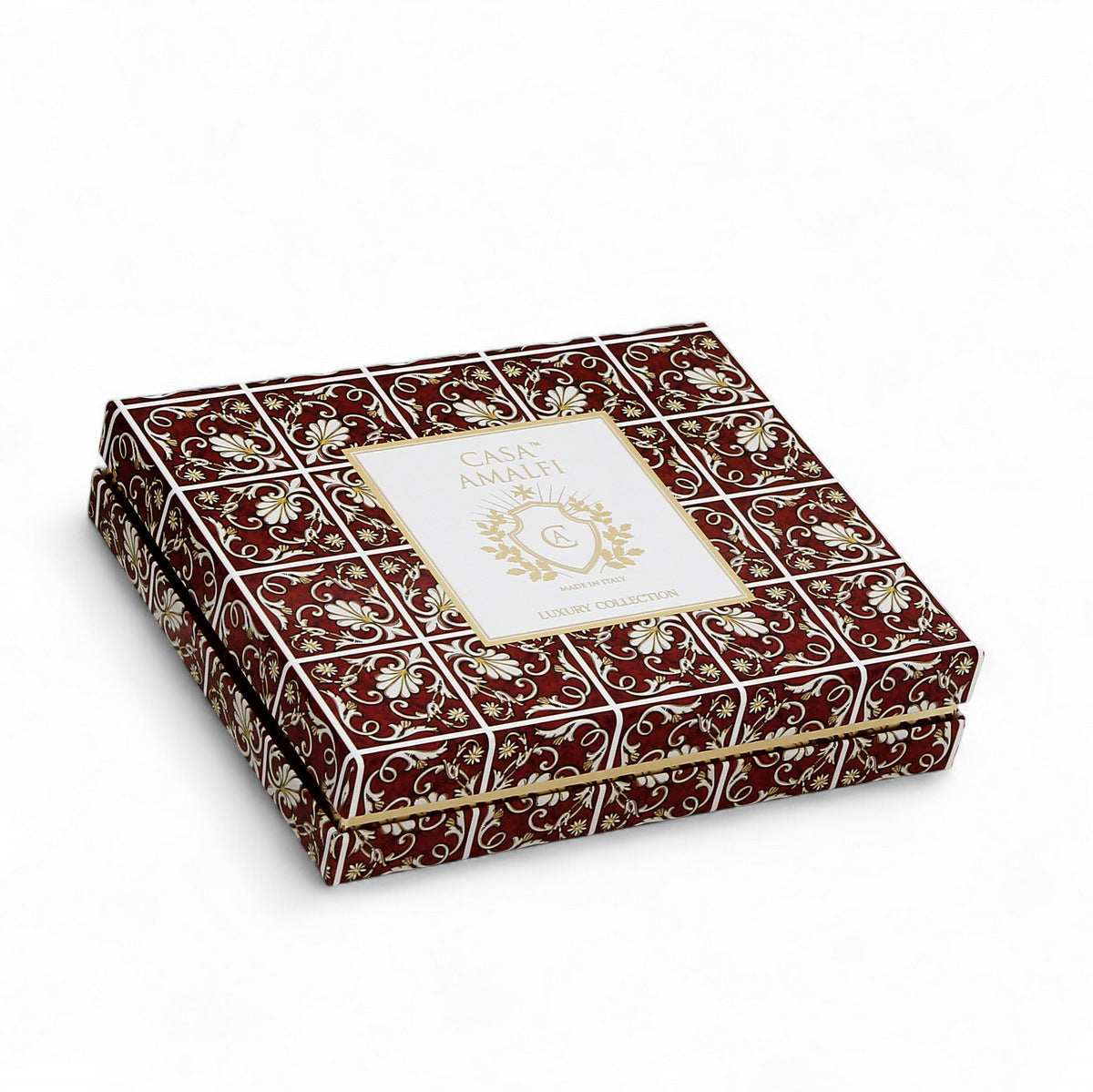 CASA AMALFI SOAPS: Scented Soap Bar with ceramic soap dish - Sunday in Napoli Maiolica Gift Box