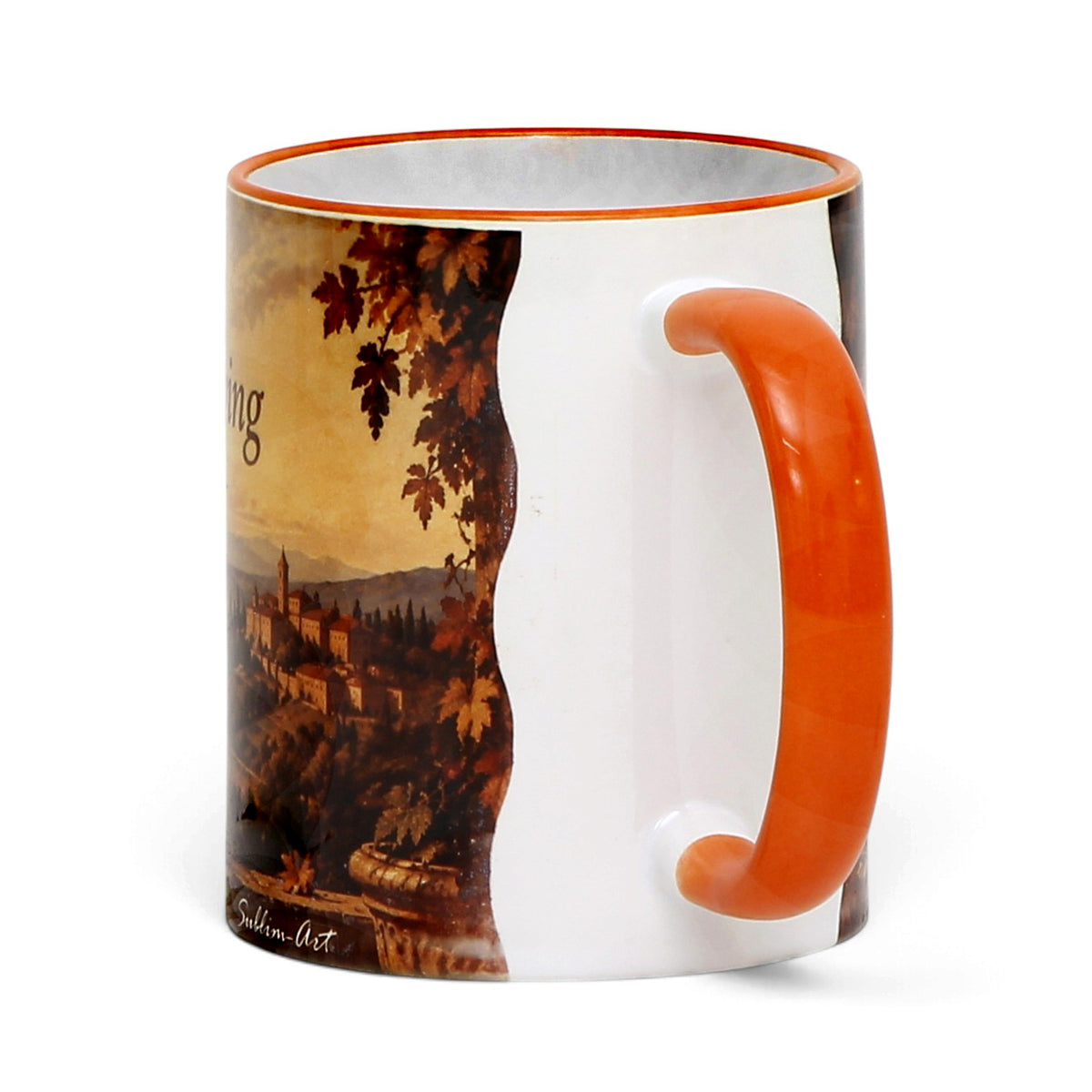 SUBLIMART: Thanksgiving Mug with Orange Handle (11 Oz.)