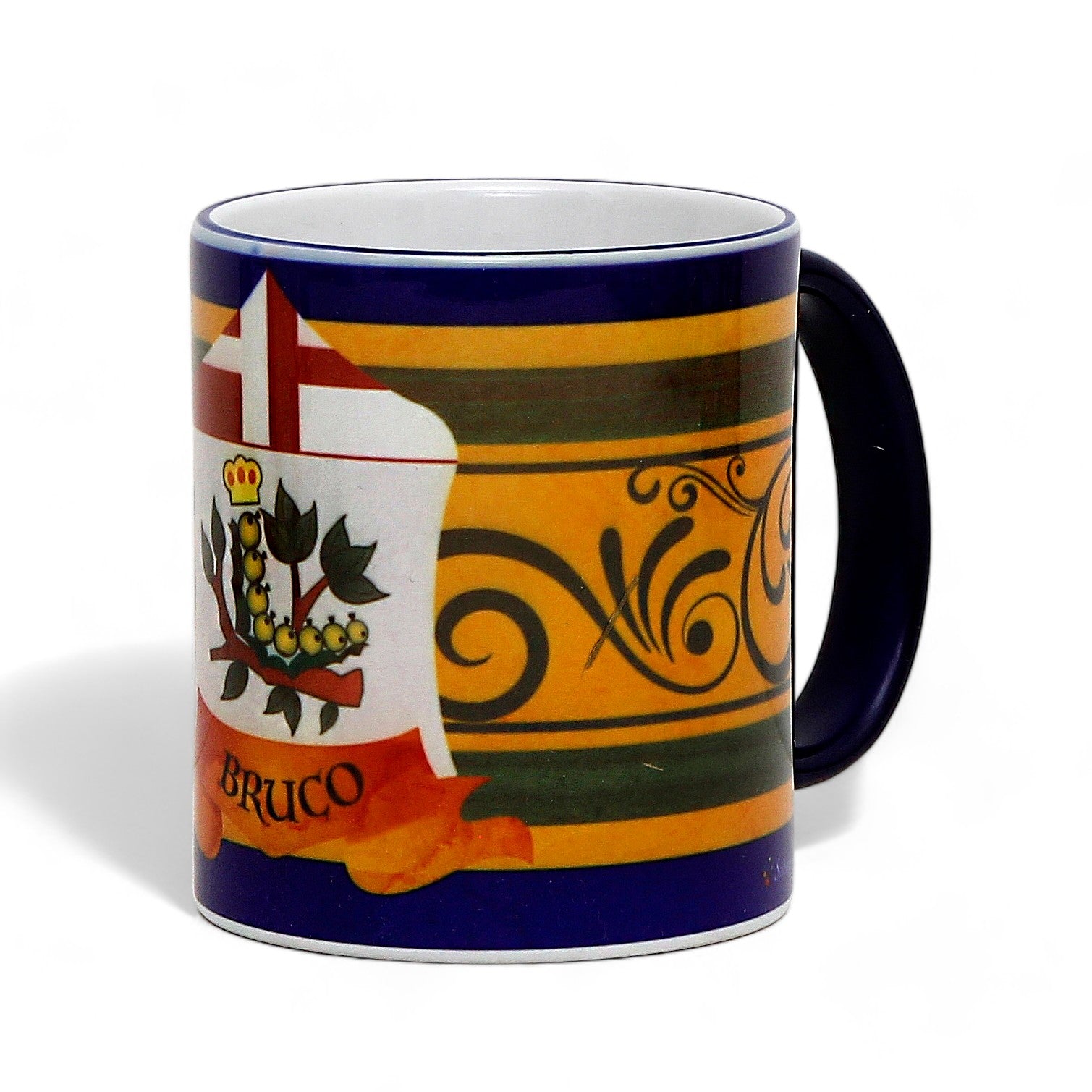 PALIO DI SIENA: Porcelain printed mug Set of 6 bundle: CHIOCCIOLA+ONDA+DRAGO+BRUCO+TORRE+OCA