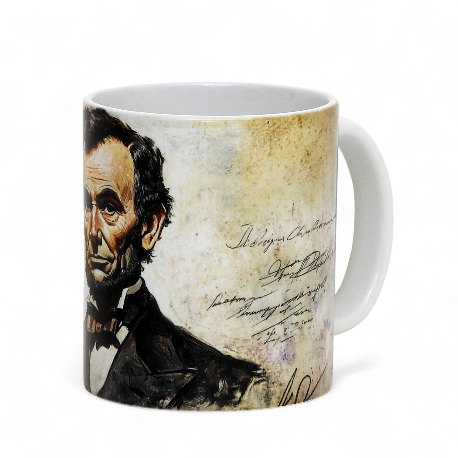 THE PRESIDENTS: Porcelain printed mug - Design by RC Designs - Abraham Lincoln