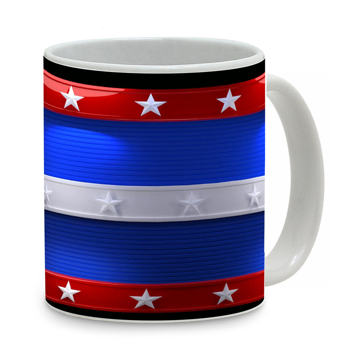 SUBLIMART: Patriotic Mug 'Star &amp; Stripes' (Design 01)