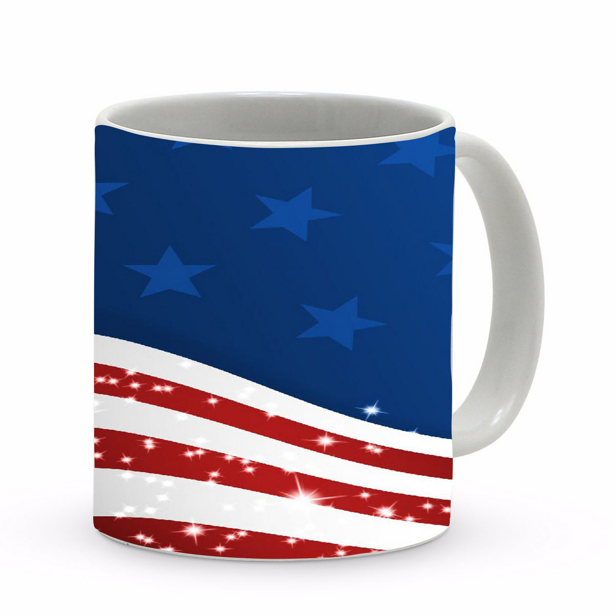 SUBLIMART: Patriotic Mug 'Wavy Star &amp; Stripes' (Design 36)