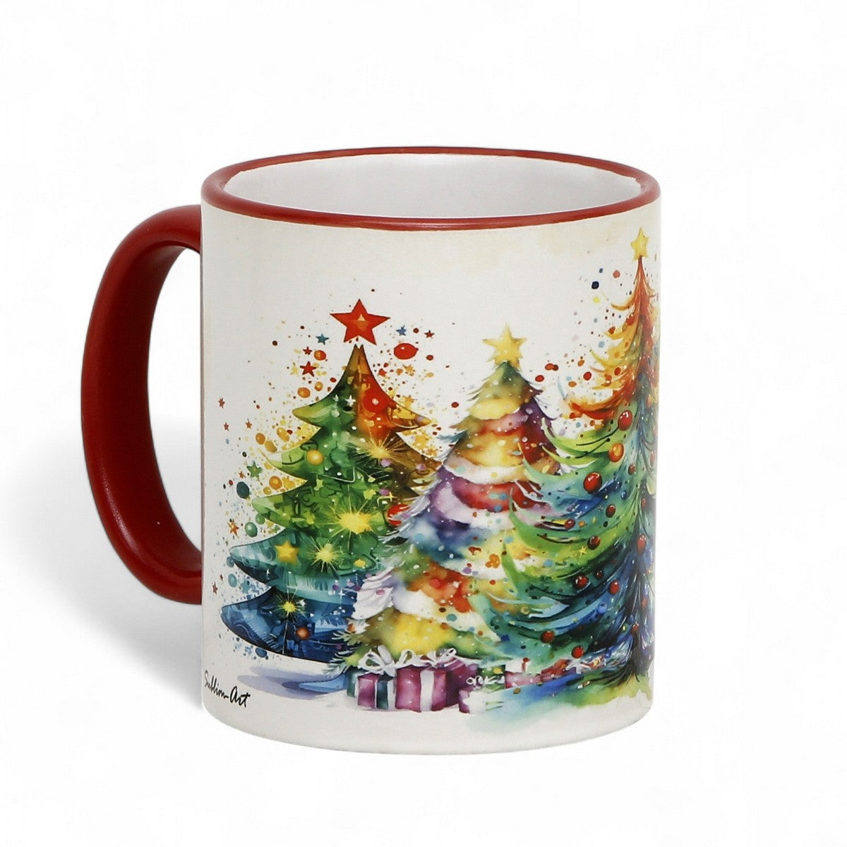 SUBLIMART: Designer Christmas Ceramic Deluxe Boxed Bundle - 2 Mugs (Red+Green)