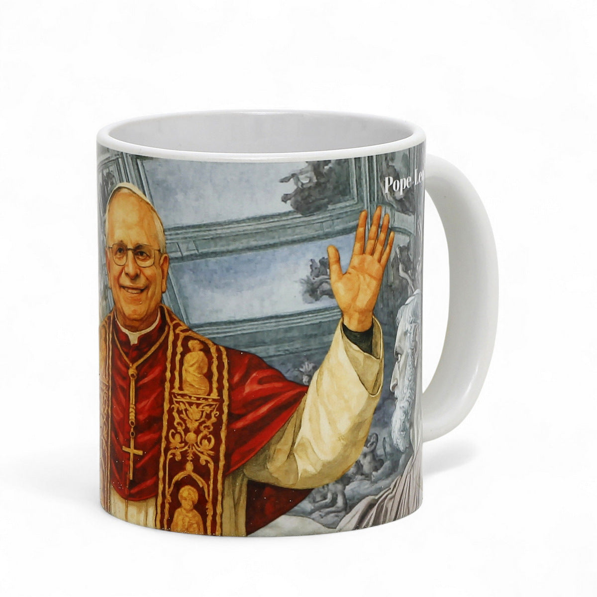 Commemorative Porcelain Mug for Pope Leo XIV – Exclusive digital portrait by RC Designs