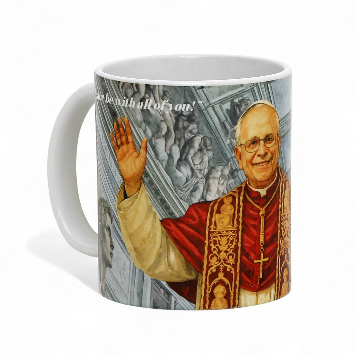 Commemorative Porcelain Mug for Pope Leo XIV – Exclusive digital portrait by RC Designs