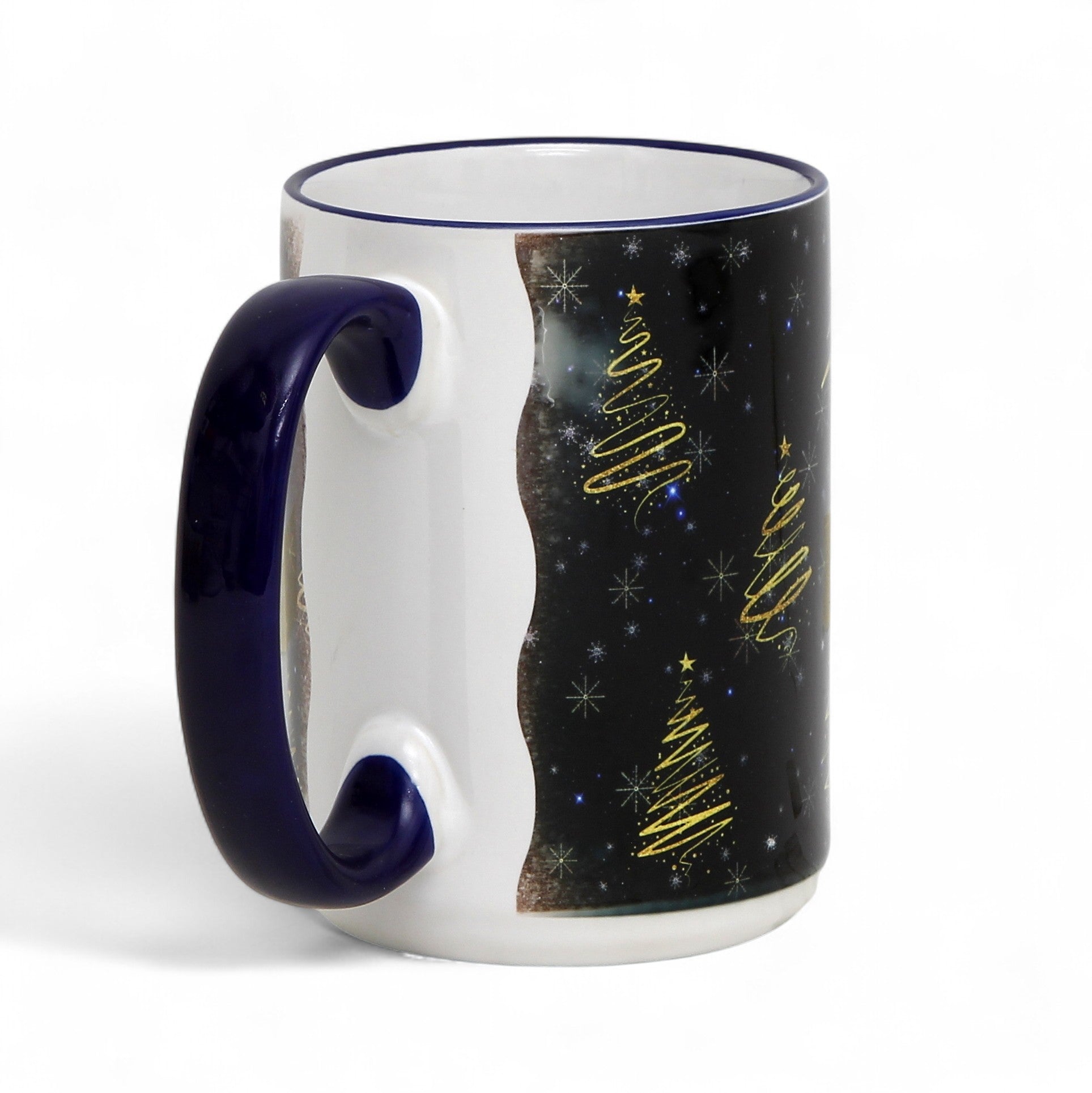 SUBLIMART: Golden Christmas tree 15 Oz Porcelain Mug