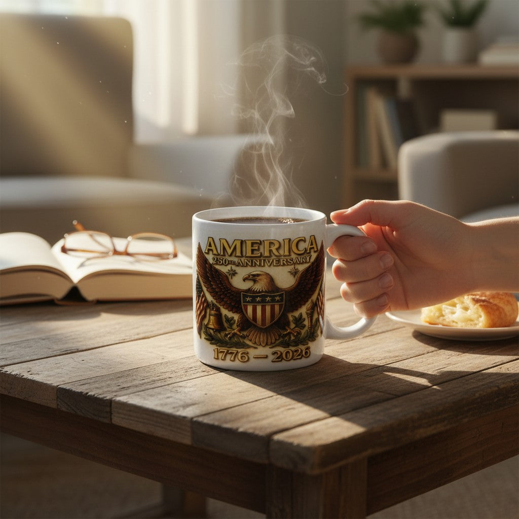 SUBIMART: Large Porcelain Mug 250th USA Anniversary (20 Oz)