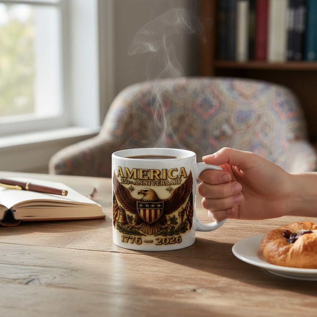 SUBIMART: Large Porcelain Mug 250th USA Anniversary (20 Oz)