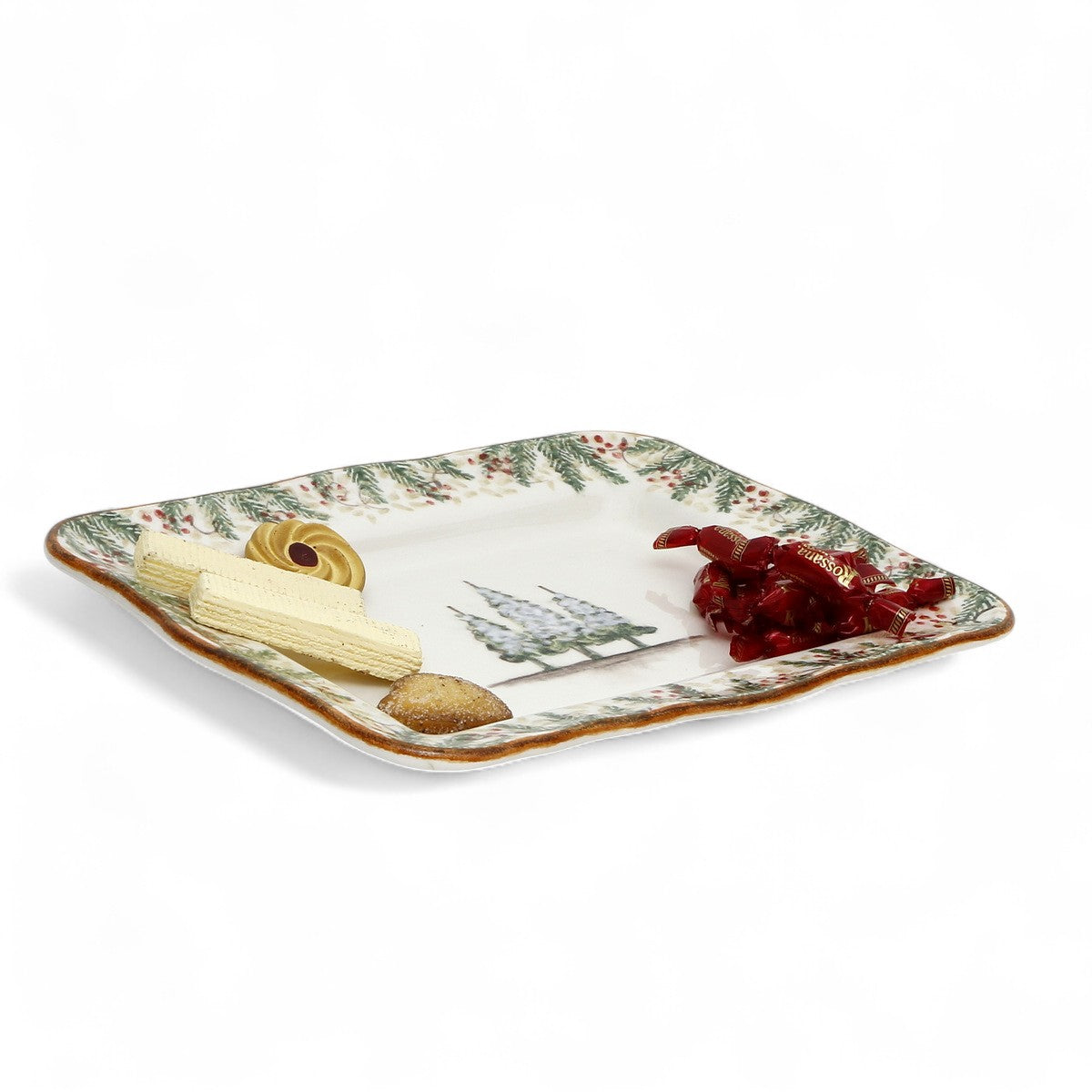 ARTE ITALICA: Natale Scalloped Medium Rectangular Tray