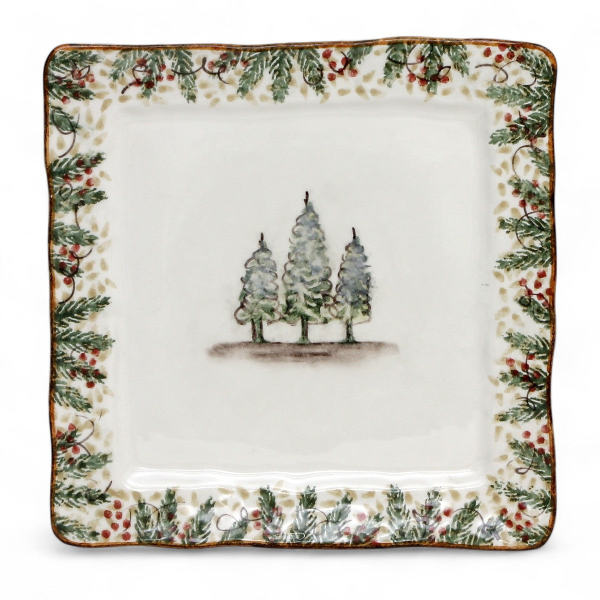 ARTE ITALICA: Natale Square Dinner Plate