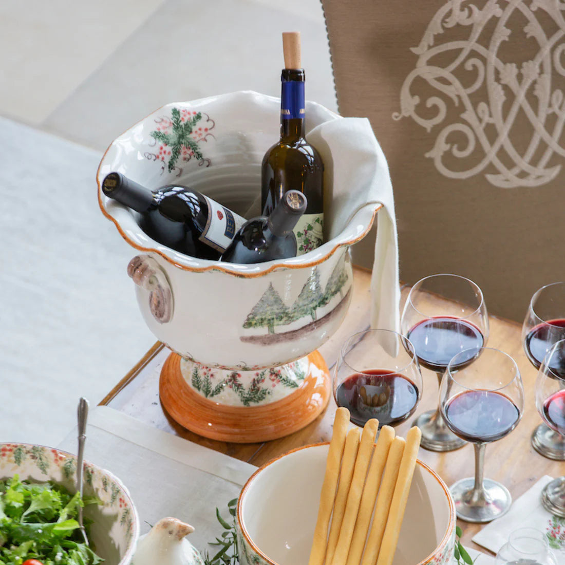 ARTE ITALICA: Natale Footed Cachepot / Ice Bucket