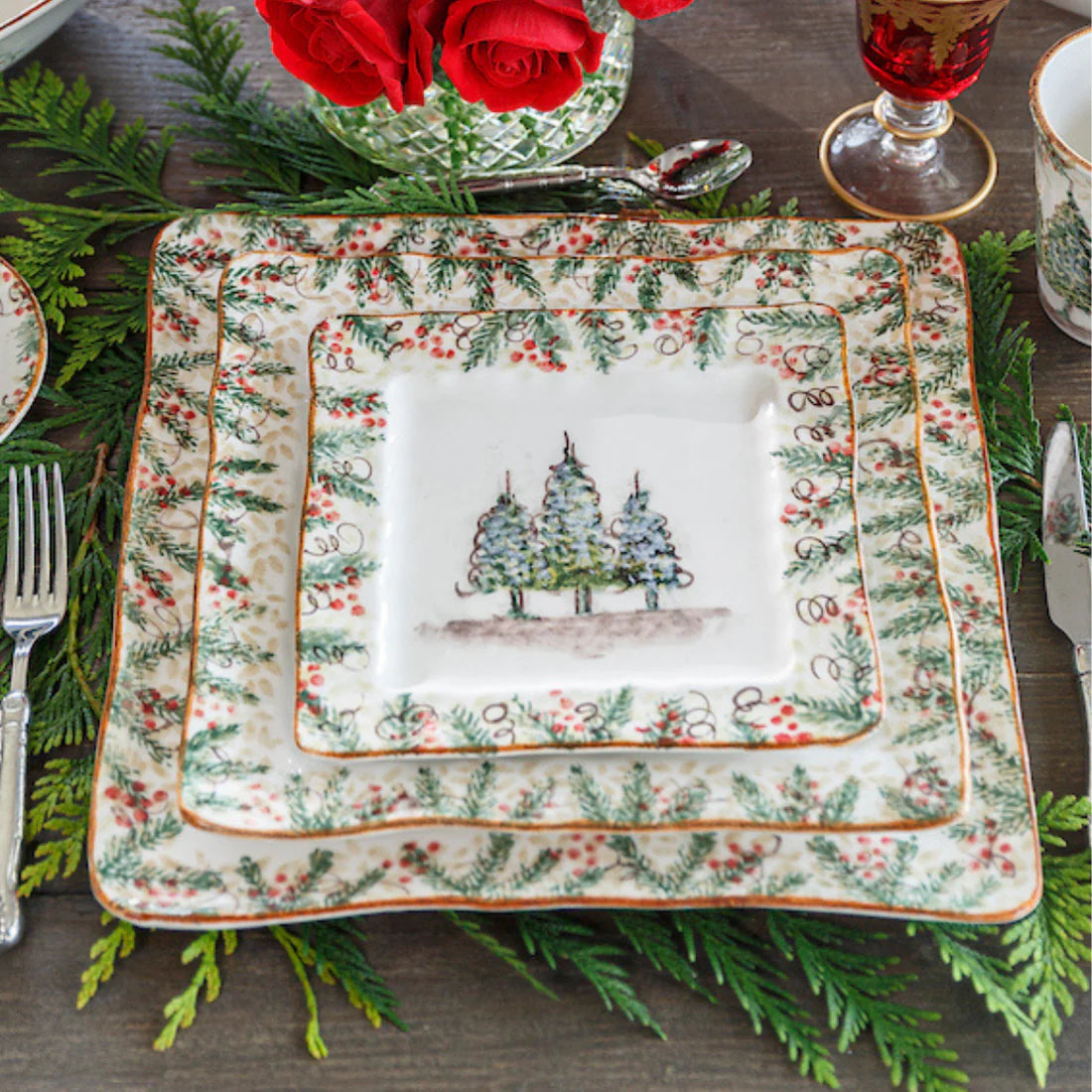 ARTE ITALICA: Natale Square Platter / Charger