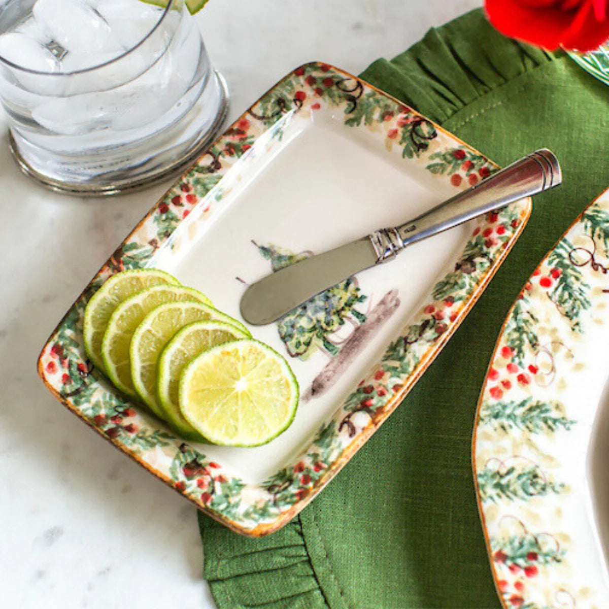 ARTE ITALICA: Natale Small Rectangular Tray