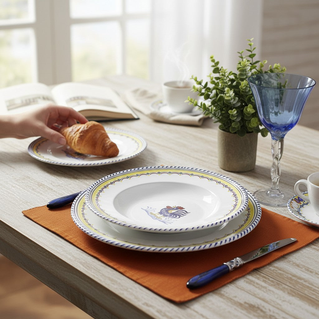 ORVIETO BLUE ROOSTER SIMPLE: 3 Pieces Place Setting