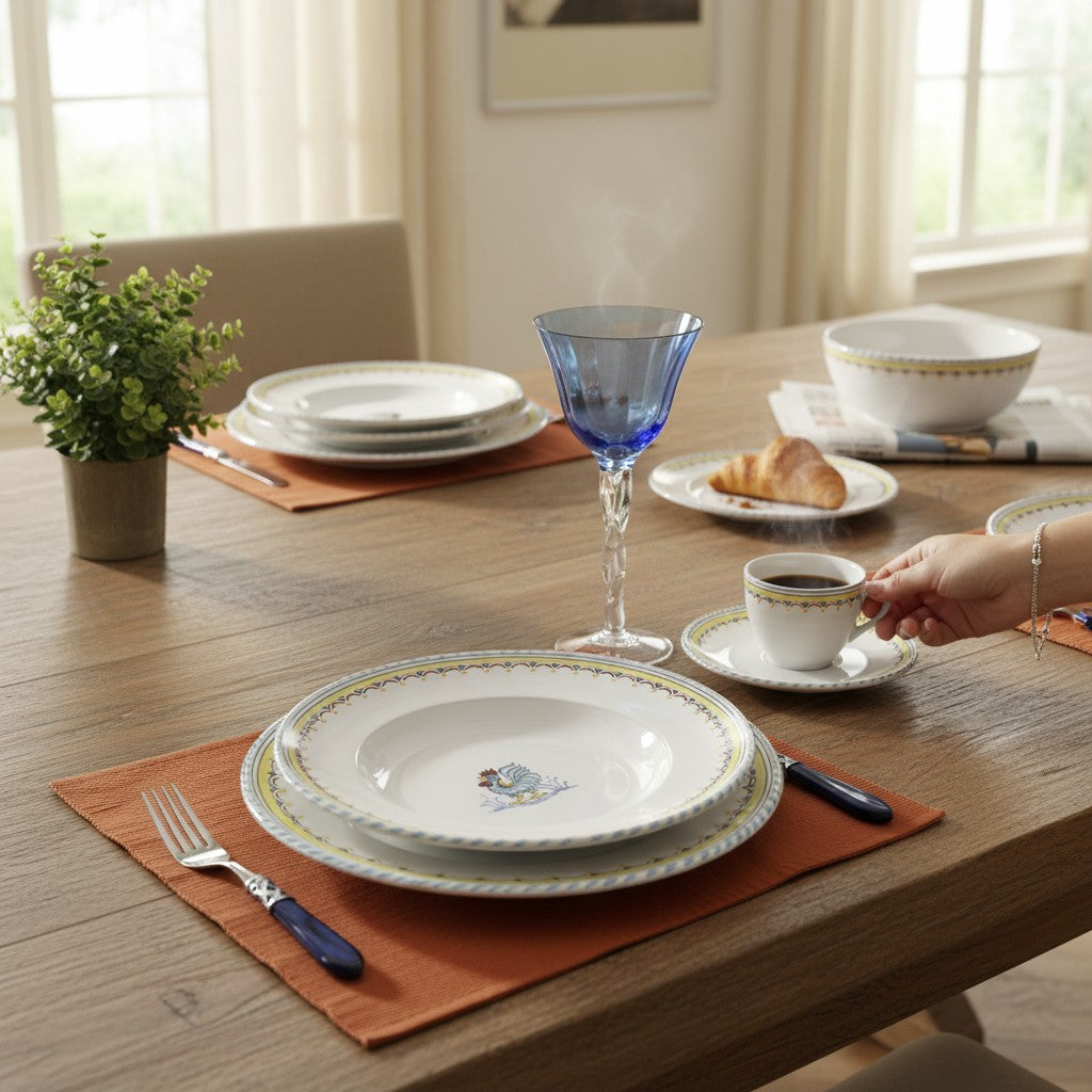 ORVIETO GREEN ROOSTER SIMPLE: 3 Pieces Place Setting