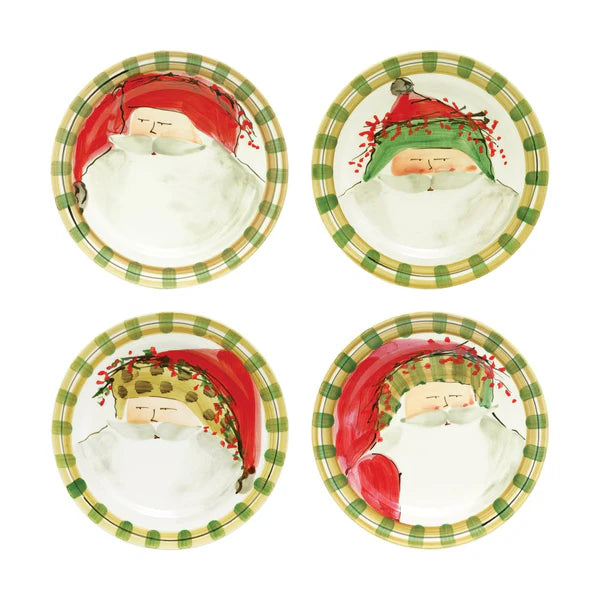 Old St. Nick Assorted Round Salad Plates - Set of 4