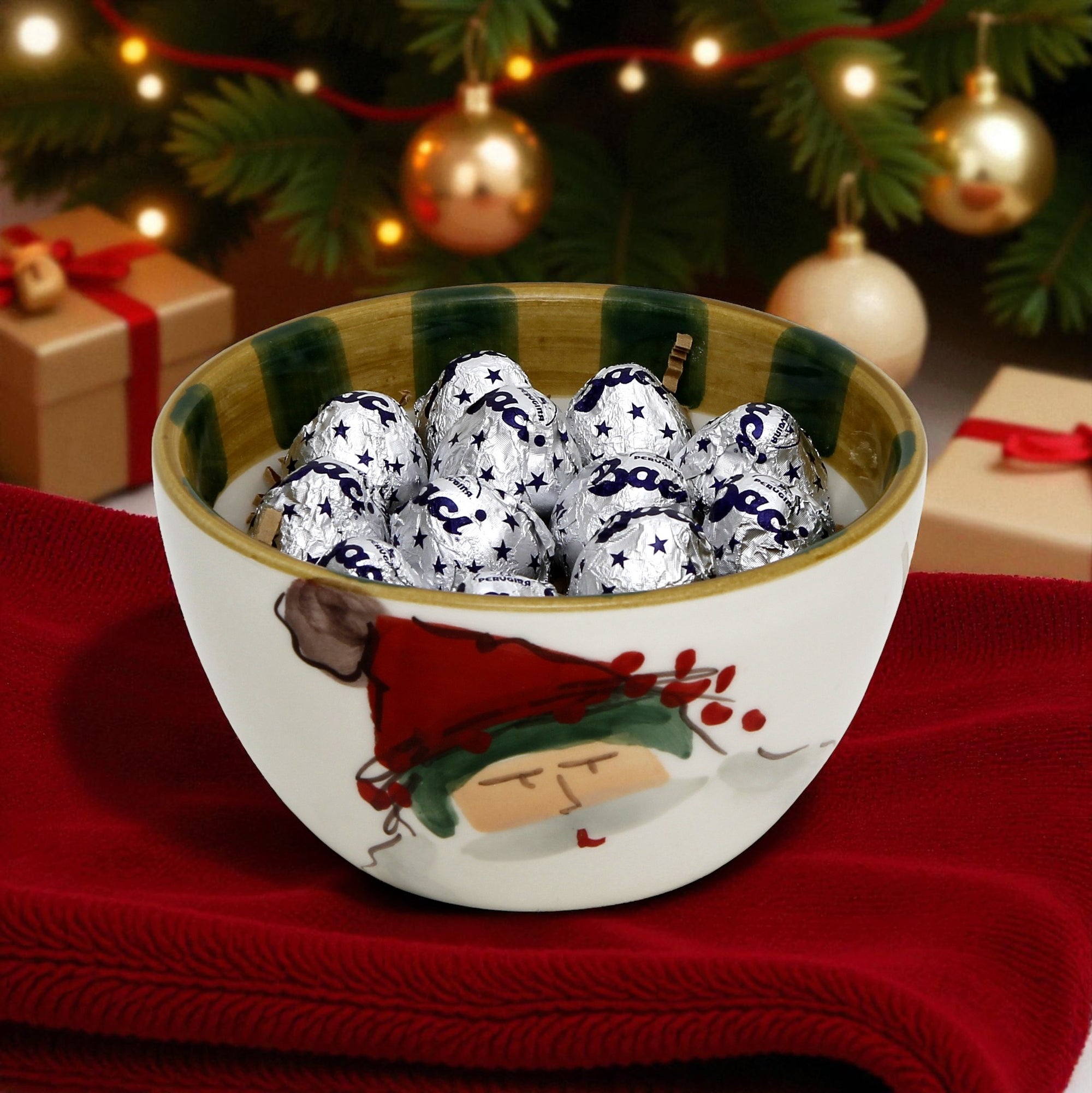 LOVE.ly: VIETRI Old St. Nick Cereal Bowl with 12 Baci Perugina