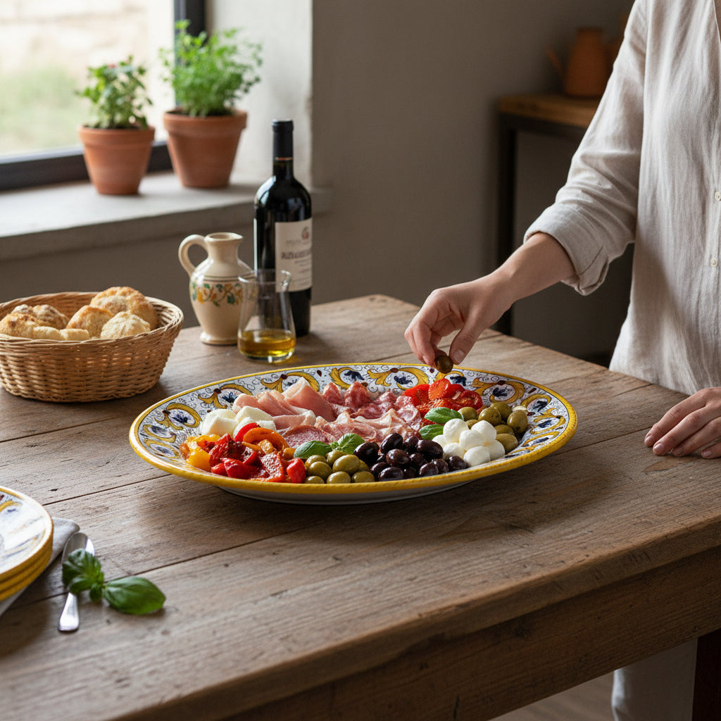 PERUGINO DERUTA: Large Oval Platter