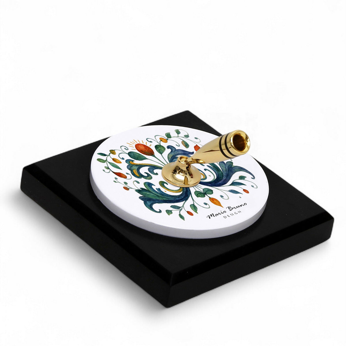 SUBLIMART: Traditional Italian-Inspired Wood/Ceramic Pen Holder with pen (Design 02)