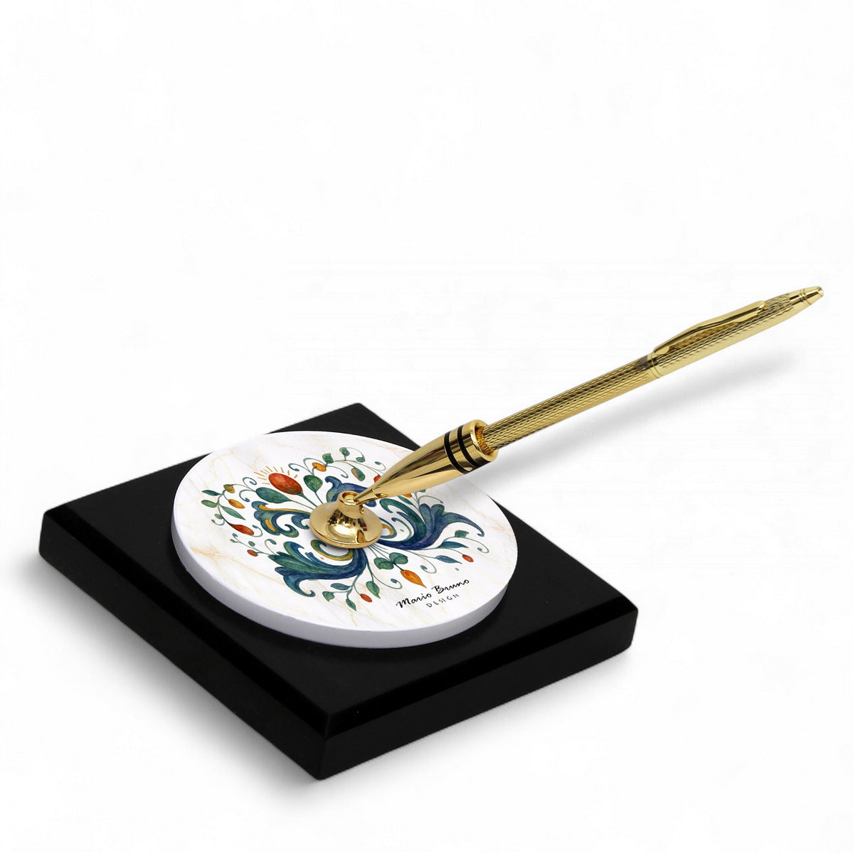 SUBLIMART: Traditional Italian-Inspired Wood/Ceramic Pen Holder with pen (Design 03)