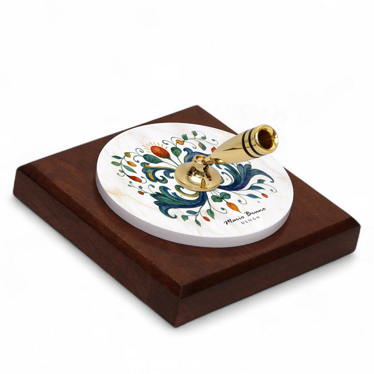 SUBLIMART: Traditional Italian-Inspired Wood/Ceramic Pen Holder with pen (Design 03)