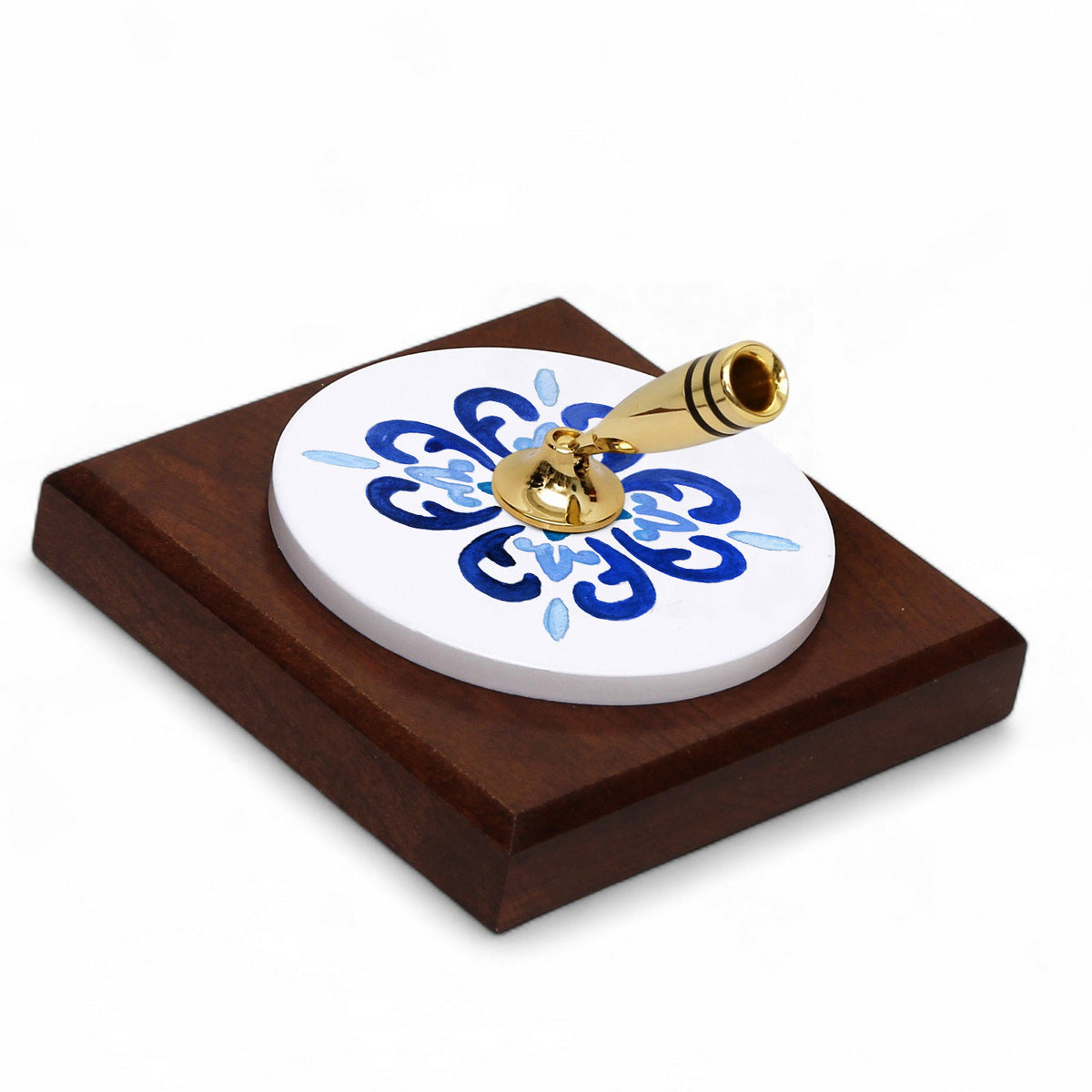 SUBLIMART: Traditional Italian-Inspired Wood/Ceramic Pen Holder with pen (Design 04)