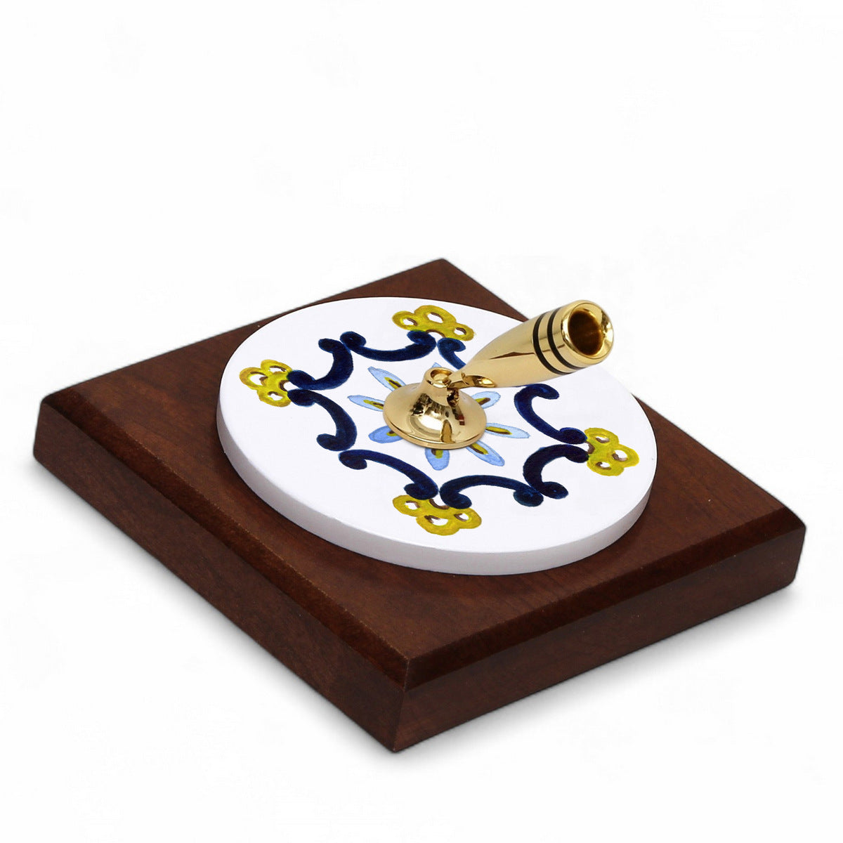 SUBLIMART: Traditional Italian-Inspired Wood/Ceramic Pen Holder with pen (Design 05)