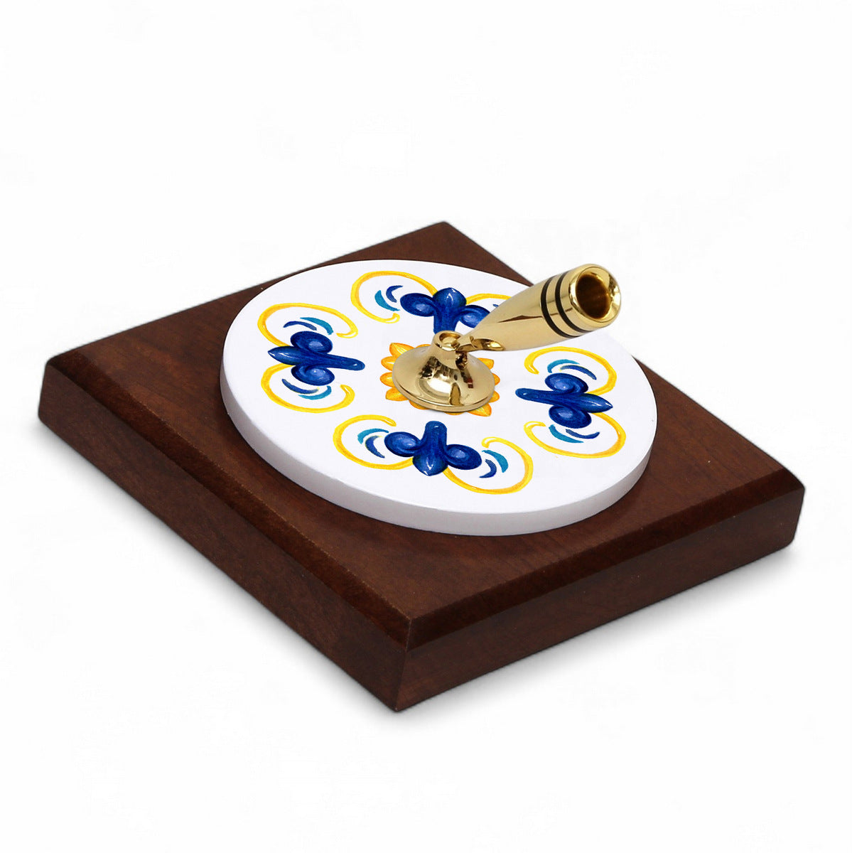 SUBLIMART: Traditional Italian-Inspired Wood/Ceramic Pen Holder with pen (Design 08)
