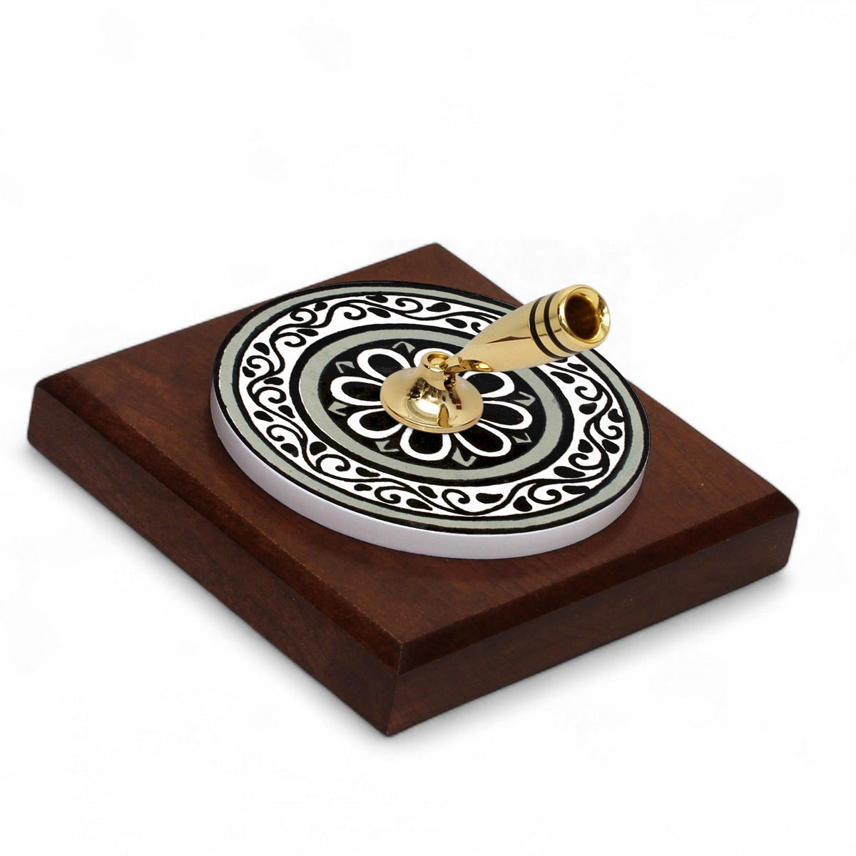 SUBLIMART: Traditional Italian-Inspired Wood/Ceramic Pen Holder with pen (Design 09)