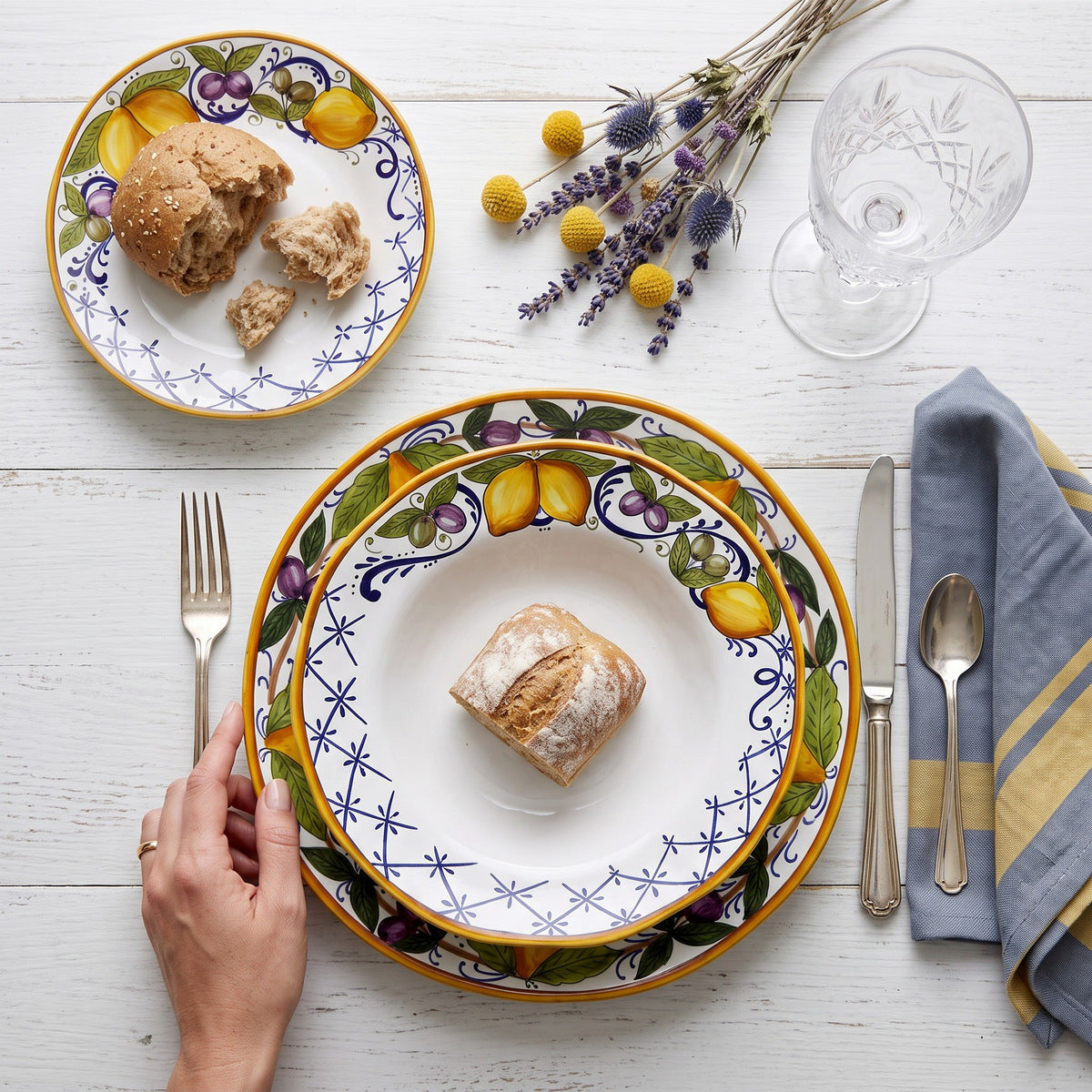 LIMONI POSITANO: Pasta/Soup rimmed plate