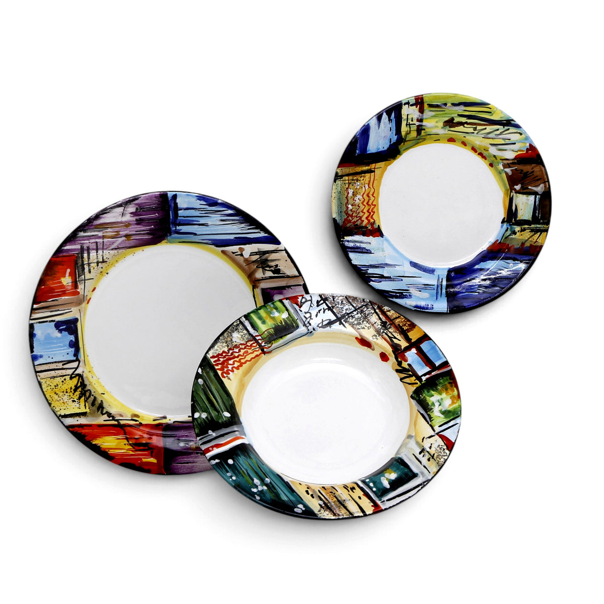 MODERNA: Three Pieces Place Setting (Dinner+Pasta+Salad Plates)