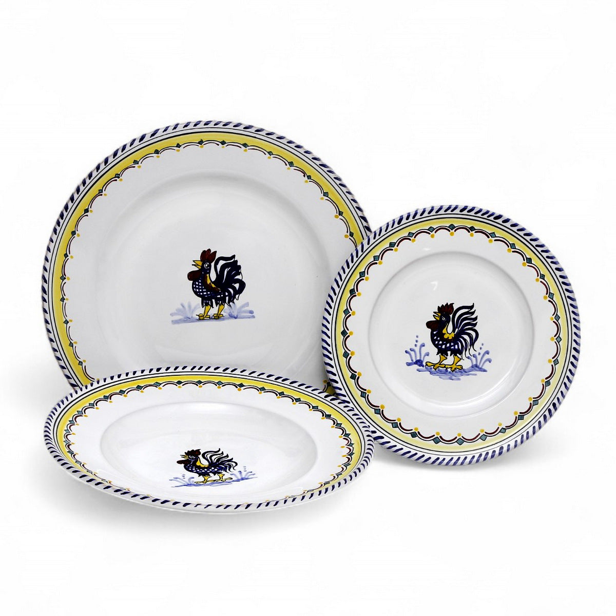 ORVIETO BLUE ROOSTER SIMPLE: 3 Pieces Place Setting