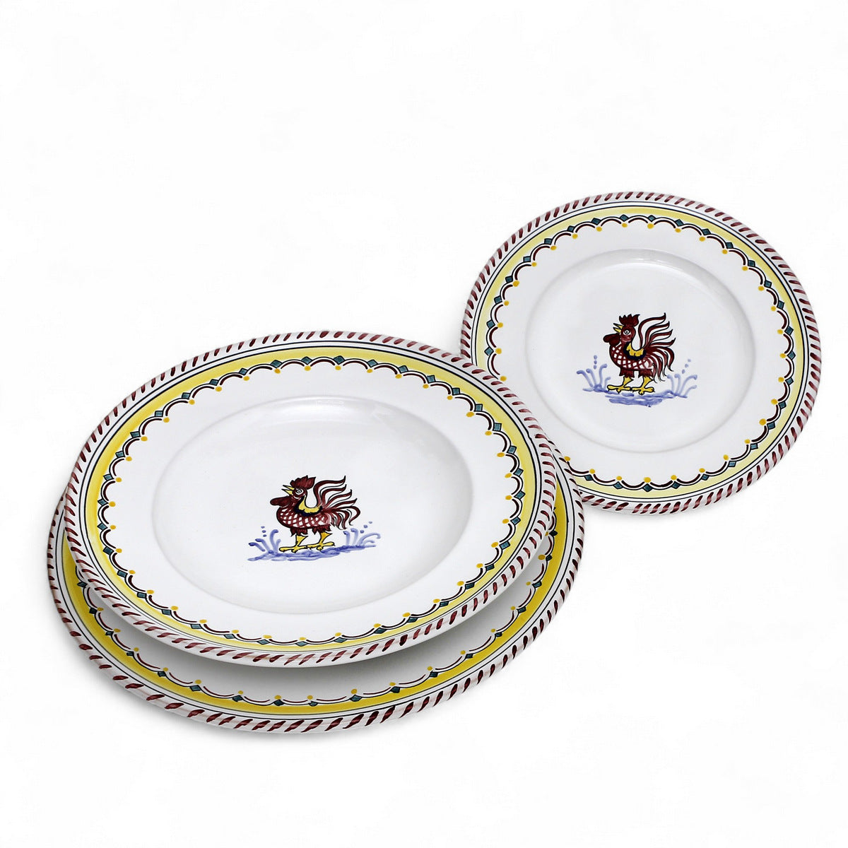 ORVIETO RED ROOSTER SIMPLE: 3 Pieces Place Setting
