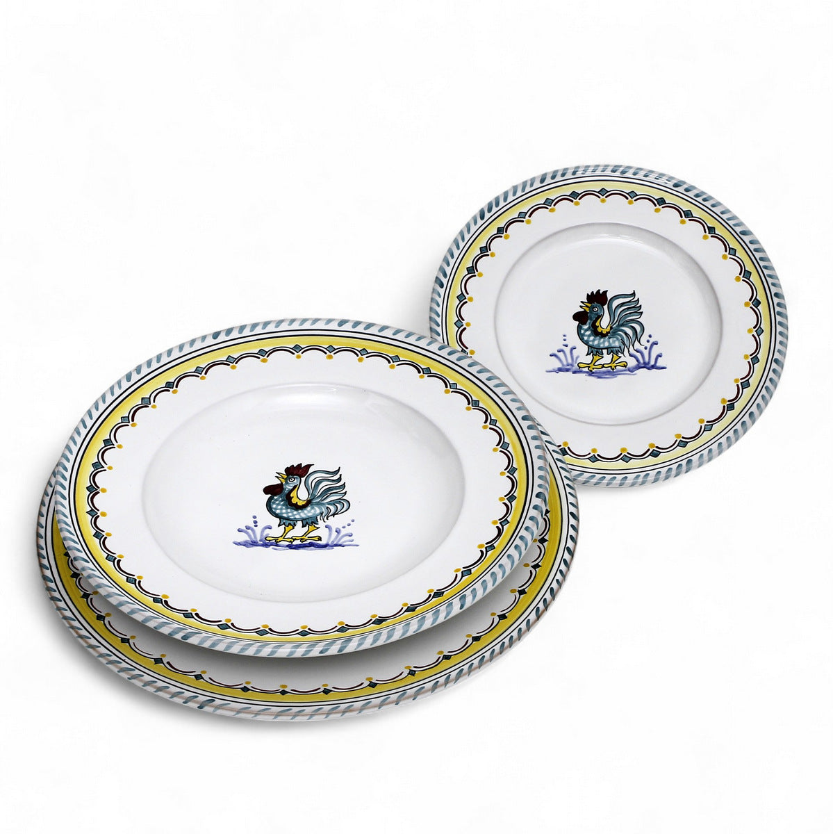 ORVIETO GREEN ROOSTER SIMPLE: 3 Pieces Place Setting